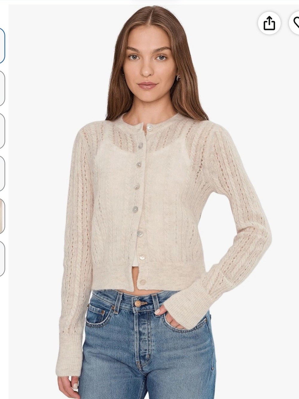 Madewell Pointelle-Stitch Cardigan in Alpaca Blend